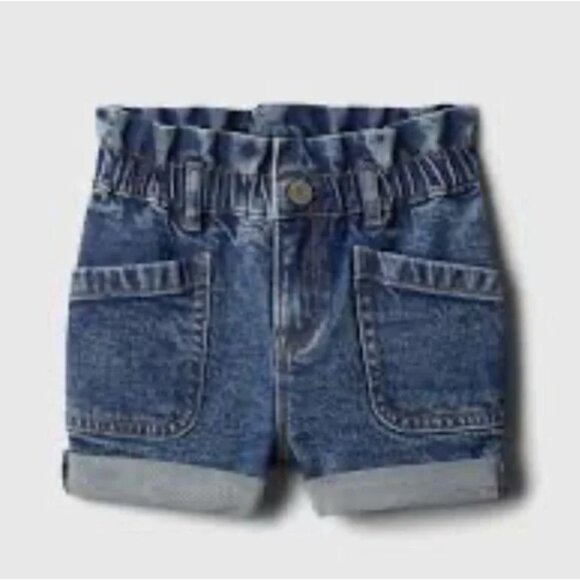 Gap Toddler Girls Medium Wash Denim Jean Shorts Size 3 "Just Like Mom" High Wais - Picture 1 of 5